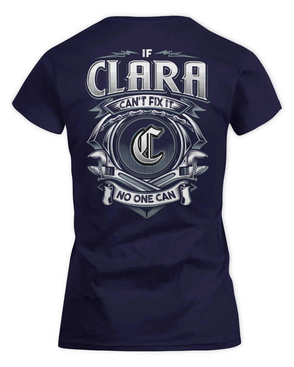 CLARA AP81-K4-626 - Personalized Ahmed Quote Apparel “If Ahmed Can't Fix It, No One Can” - Women's Standard T-Shirt - Navy