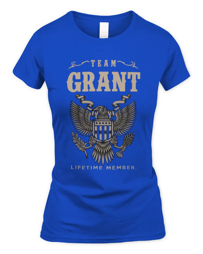 GRANT TP06-K82 – Personalized Classic Style Apparel “Team NAME Lifetime Member” - Women's Standard T-Shirt - Royal