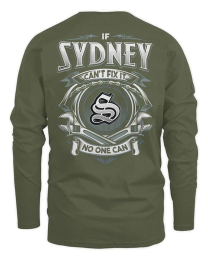 SYDNEY AP81-K4-626 - Personalized Ahmed Quote Apparel “If Ahmed Can't Fix It, No One Can” - Men's Long Sleeved T-Shirt - Military Green