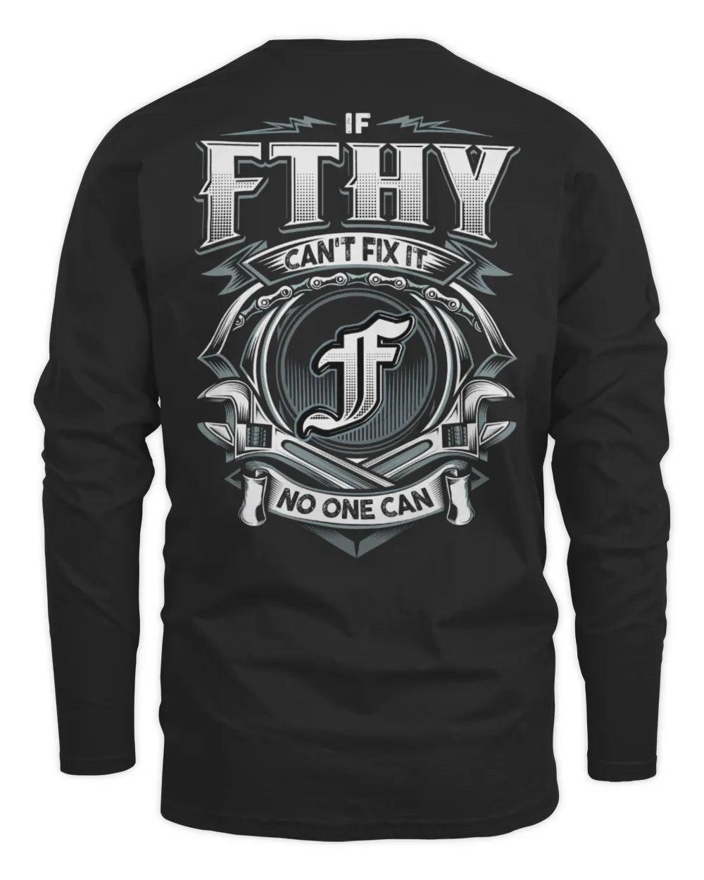 FTHY AP81-K4-626 - Personalized Ahmed Quote Apparel “If Ahmed Can't Fix It, No One Can” - Men's Long Sleeved T-Shirt - Black