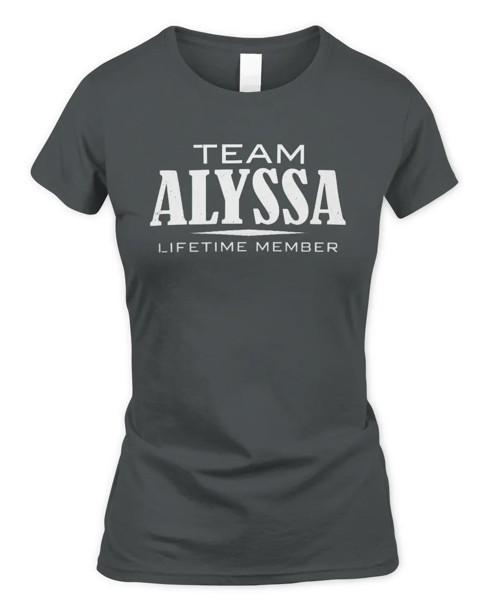 ALYSSA BL62-K4-128 - Personalized “Team NAME Lifetime Member” - Women's Standard T-Shirt - Charcoal