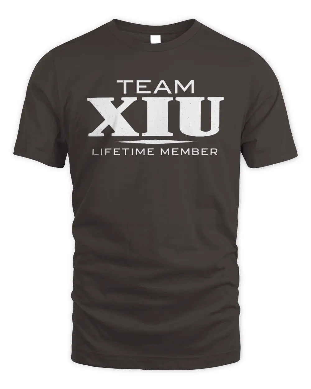 XIU BL62-K4-128 - Personalized “Team NAME Lifetime Member” - Unisex Standard T-Shirt - Dark Chocolate