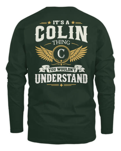 COLIN KT06-M008 It’s a [NAME] Thing – You Wouldn’t Understand | Personalized Vintage T-Shirt - Men's Long Sleeved T-Shirt - Forest Green