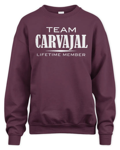 CARVAJAL BL62-K4-128 - Personalized “Team NAME Lifetime Member” - Unisex Sweatshirt - Maroon