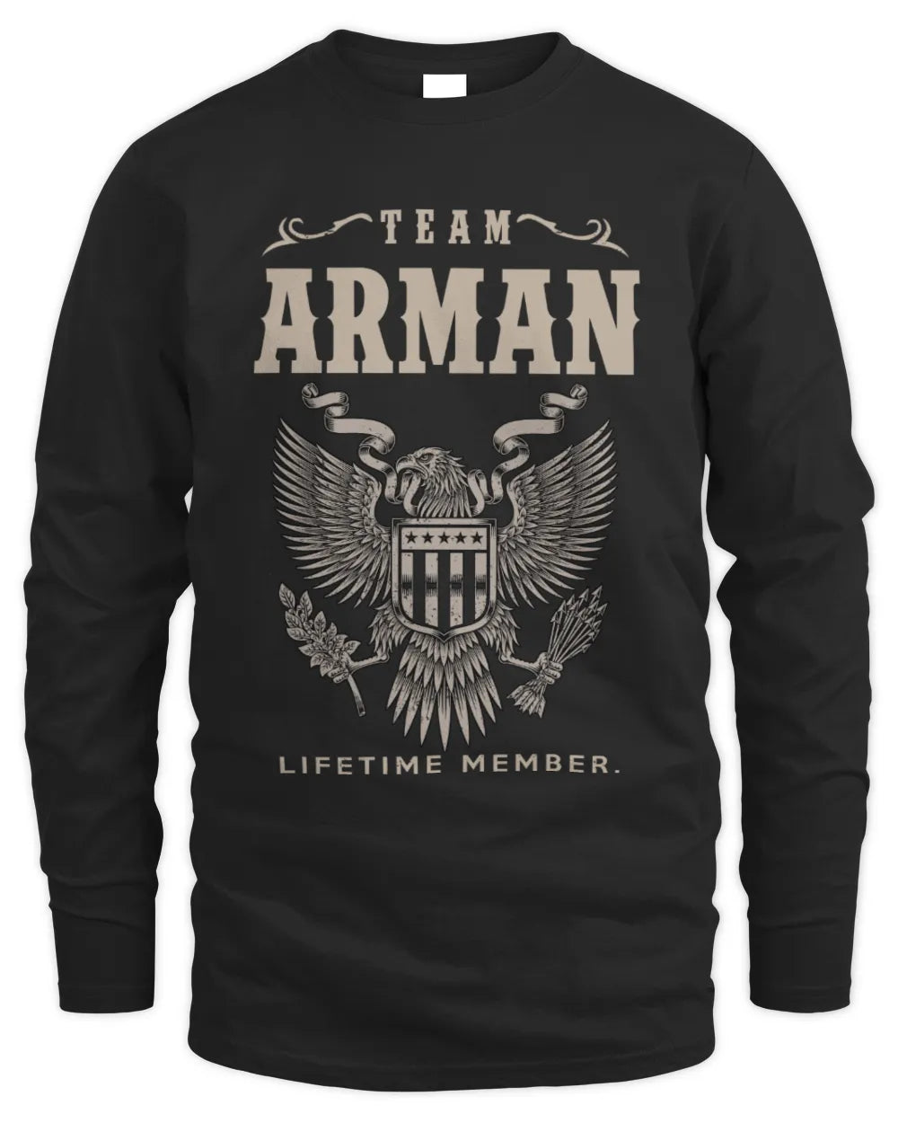 ARMAN TP06-K82 – Personalized Classic Style Apparel “Team NAME Lifetime Member” - Men's Long Sleeved T-Shirt - Black