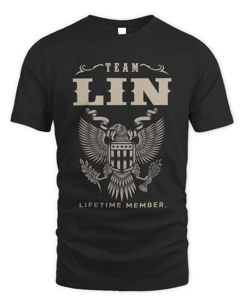LIN TP06-K82 – Personalized Classic Style Apparel “Team NAME Lifetime Member” - Unisex Standard T-Shirt - Black