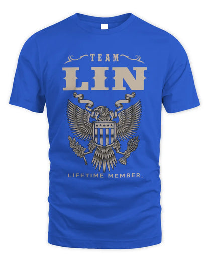 LIN TP06-K82 – Personalized Classic Style Apparel “Team NAME Lifetime Member” - Unisex Standard T-Shirt - Royal
