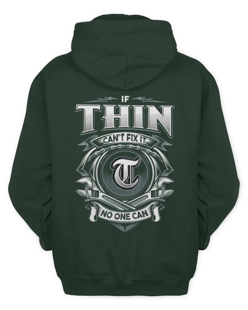 THIN AP81-K4-626 - Personalized Ahmed Quote Apparel “If Ahmed Can't Fix It, No One Can” - Unisex Hoodie - Forest Green