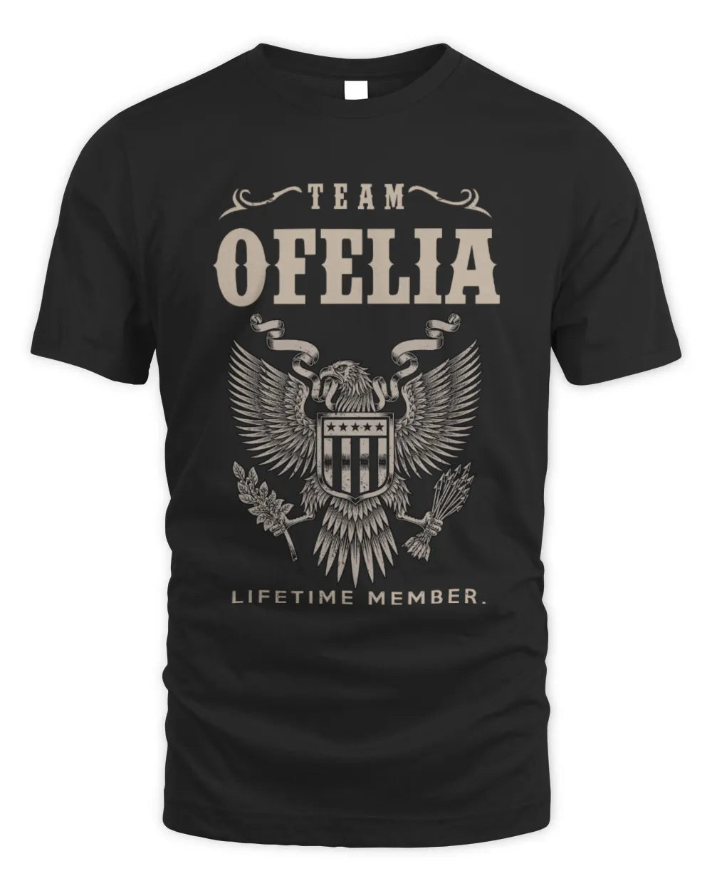 OFELIA TP06-K82 – Personalized Classic Style Apparel “Team NAME Lifetime Member” - Unisex Standard T-Shirt - Black
