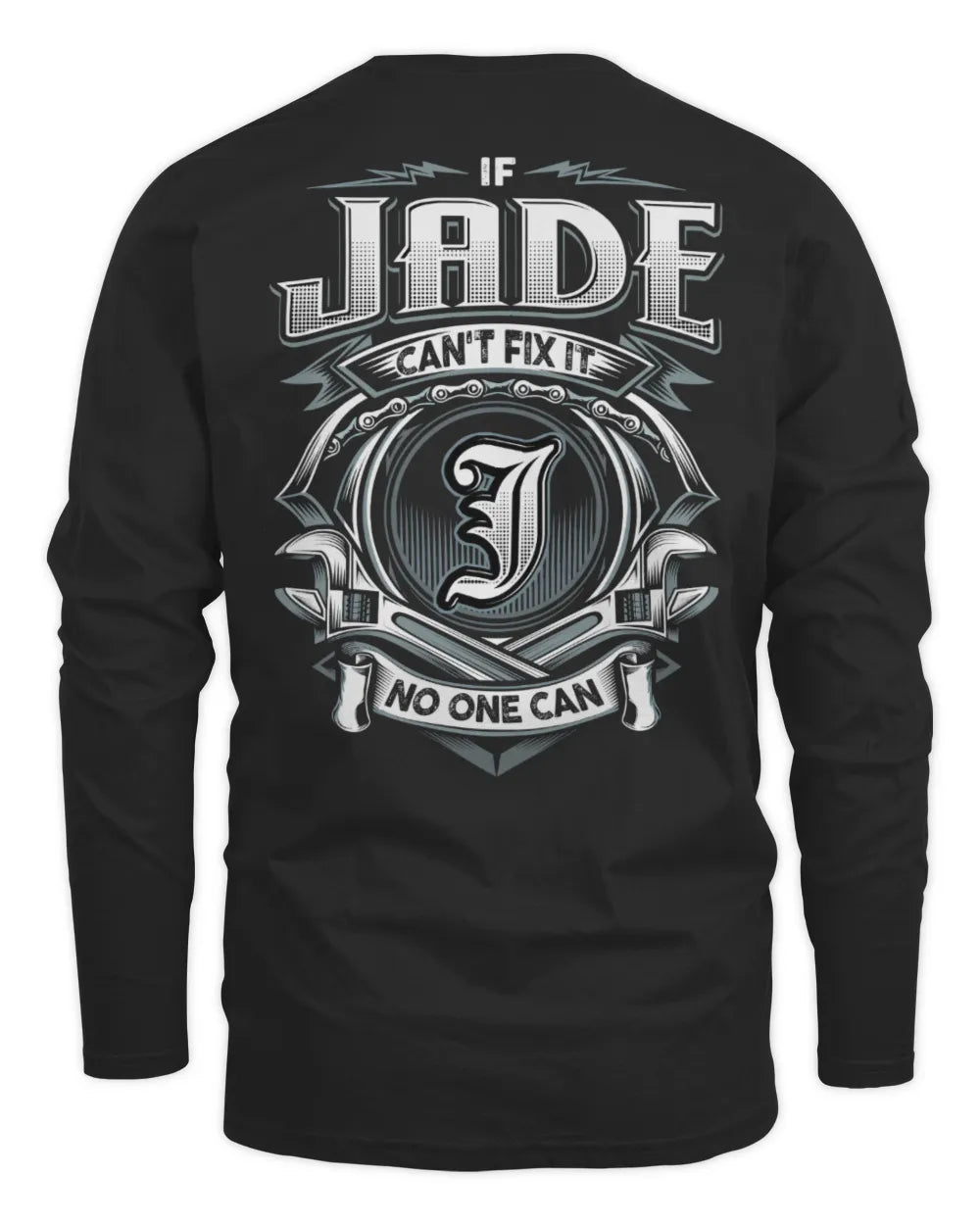 JADE AP81-K4-626 - Personalized Ahmed Quote Apparel “If Ahmed Can't Fix It, No One Can” - Men's Long Sleeved T-Shirt - Black