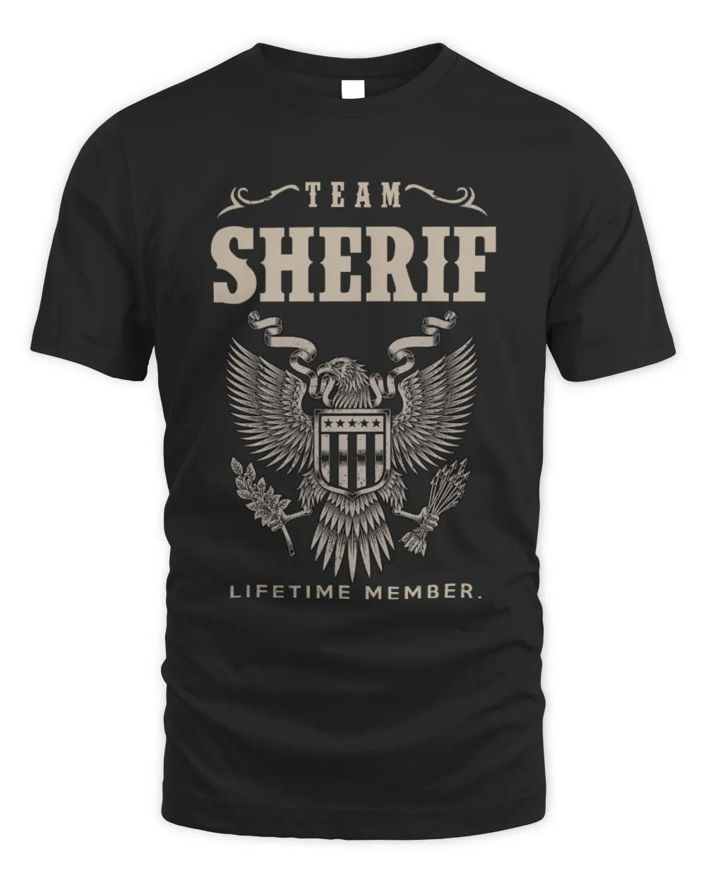 SHERIF TP06-K82 – Personalized Classic Style Apparel “Team NAME Lifetime Member” - Unisex Standard T-Shirt - Black