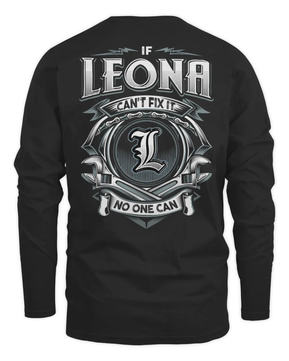 LEONA AP81-K4-626 - Personalized Ahmed Quote Apparel “If Ahmed Can't Fix It, No One Can” - Men's Long Sleeved T-Shirt - Black