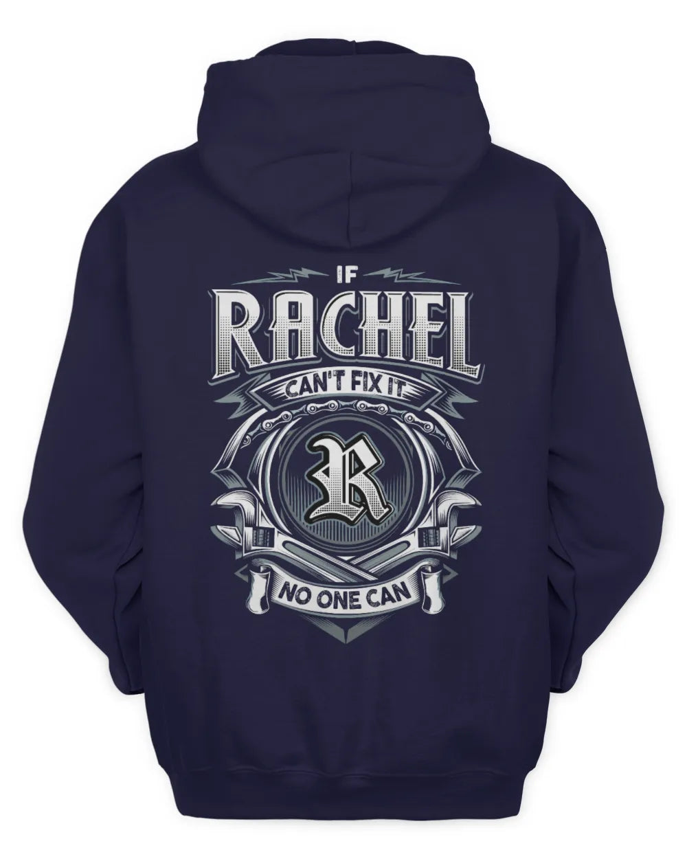 RACHEL AP81-K4-626 - Personalized Ahmed Quote Apparel “If Ahmed Can't Fix It, No One Can” - Unisex Hoodie - Navy