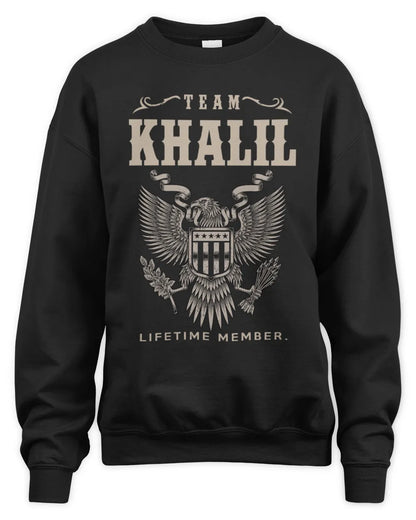 KHALIL TP06-K82 – Personalized Classic Style Apparel “Team NAME Lifetime Member” - Unisex Sweatshirt - Black