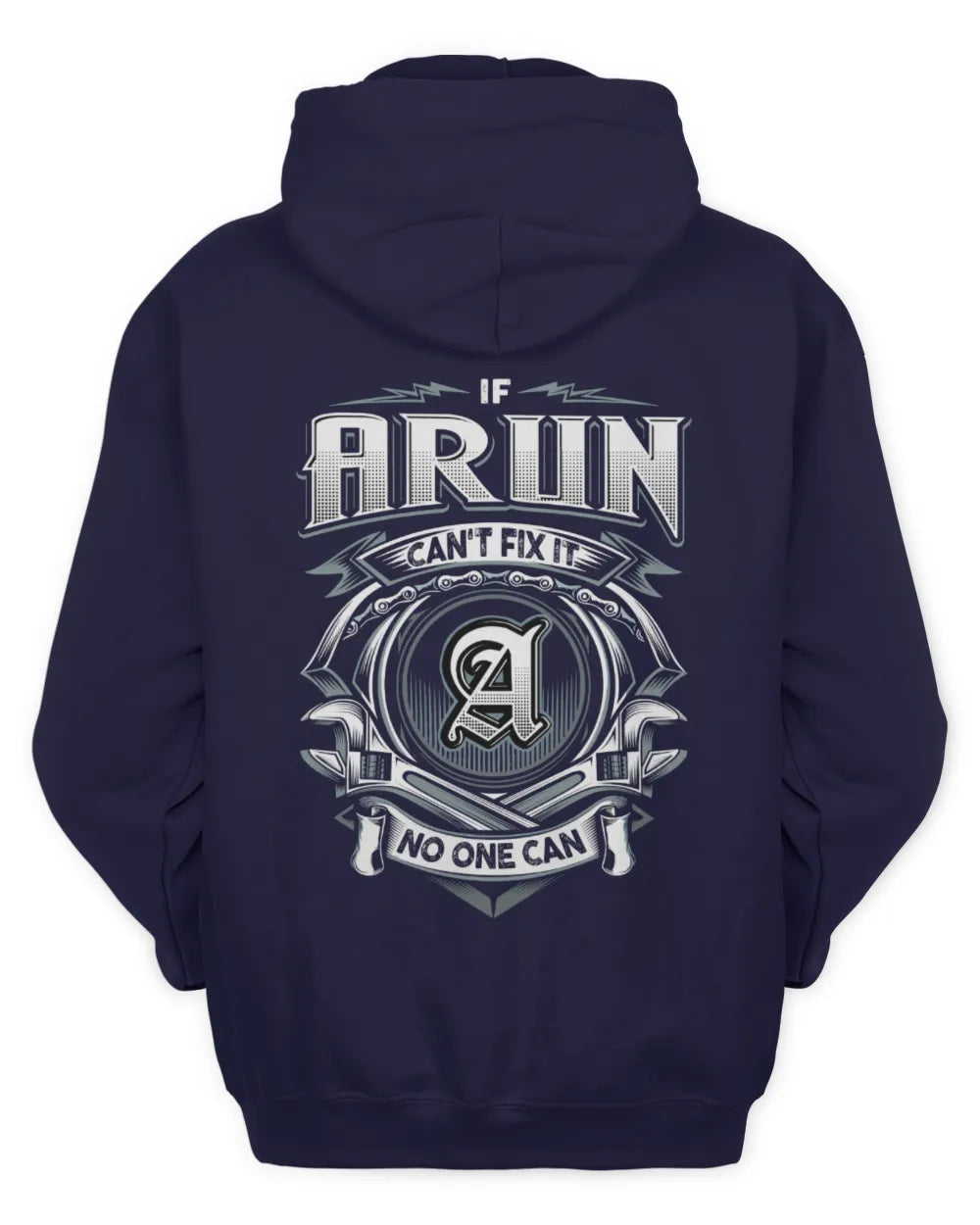 ARUN AP81-K4-626 - Personalized Ahmed Quote Apparel “If Ahmed Can't Fix It, No One Can” - Unisex Hoodie - Navy