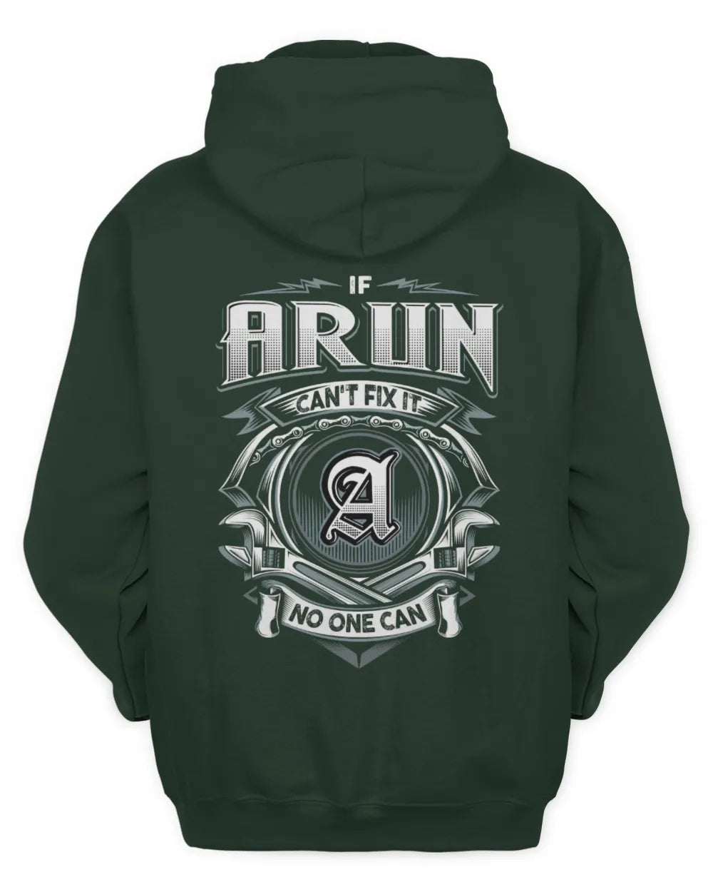 ARUN AP81-K4-626 - Personalized Ahmed Quote Apparel “If Ahmed Can't Fix It, No One Can” - Unisex Hoodie - Forest Green