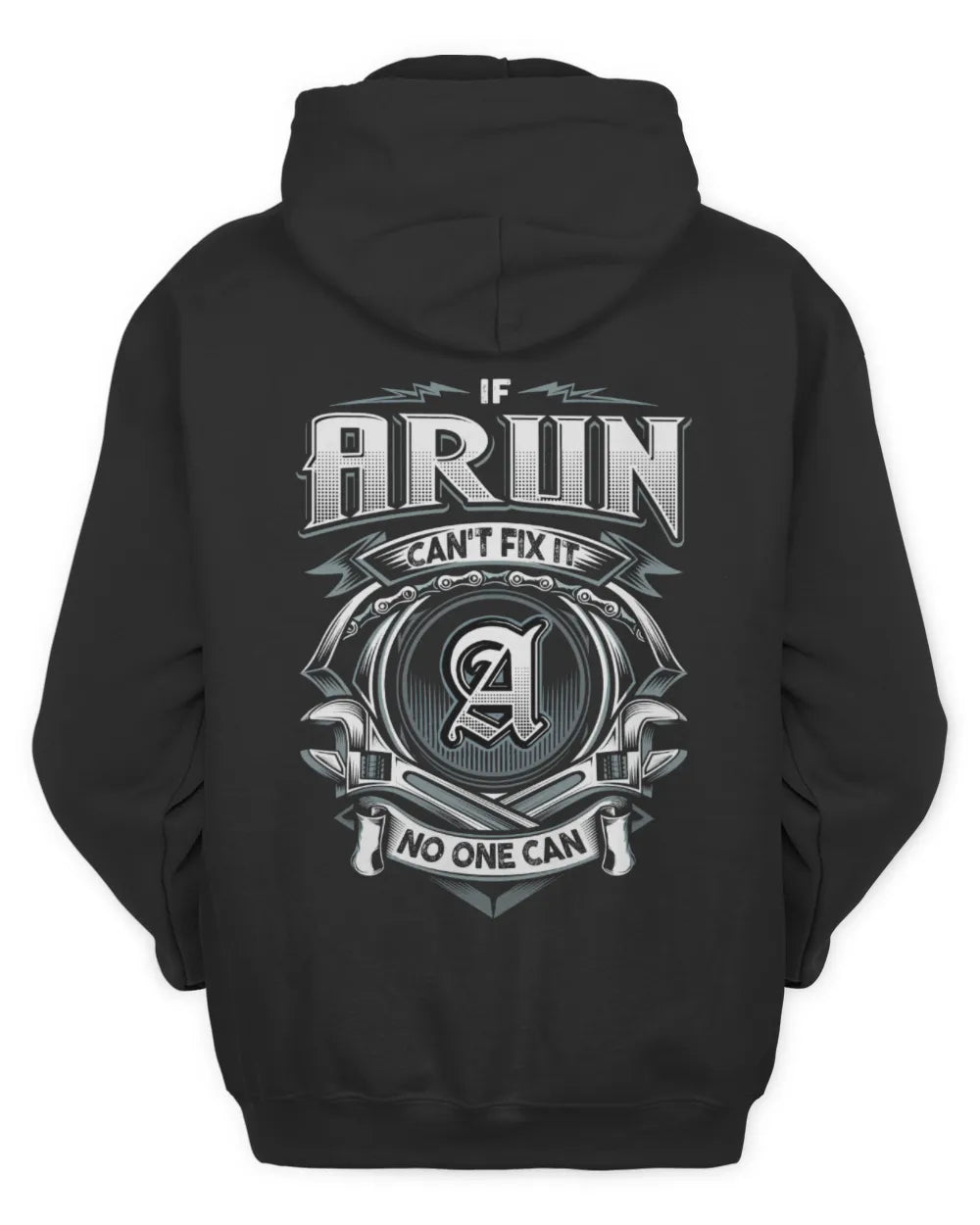 ARUN AP81-K4-626 - Personalized Ahmed Quote Apparel “If Ahmed Can't Fix It, No One Can” - Unisex Hoodie - Black