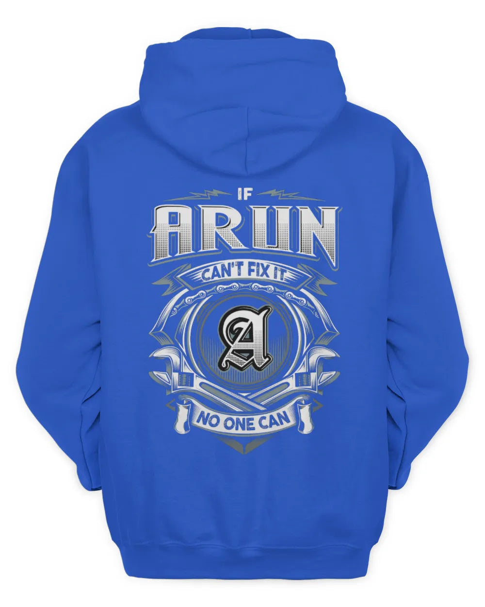 ARUN AP81-K4-626 - Personalized Ahmed Quote Apparel “If Ahmed Can't Fix It, No One Can” - Unisex Hoodie - Royal