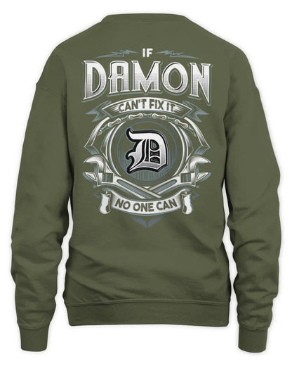 DAMON AP81-K4-626 - Personalized Ahmed Quote Apparel “If Ahmed Can't Fix It, No One Can” - Unisex Sweatshirt - Military Green