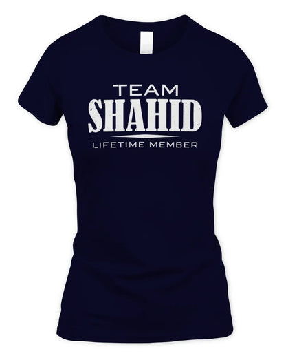 SHAHID BL62-K4-128 - Personalized “Team NAME Lifetime Member” - Women's Standard T-Shirt - Navy