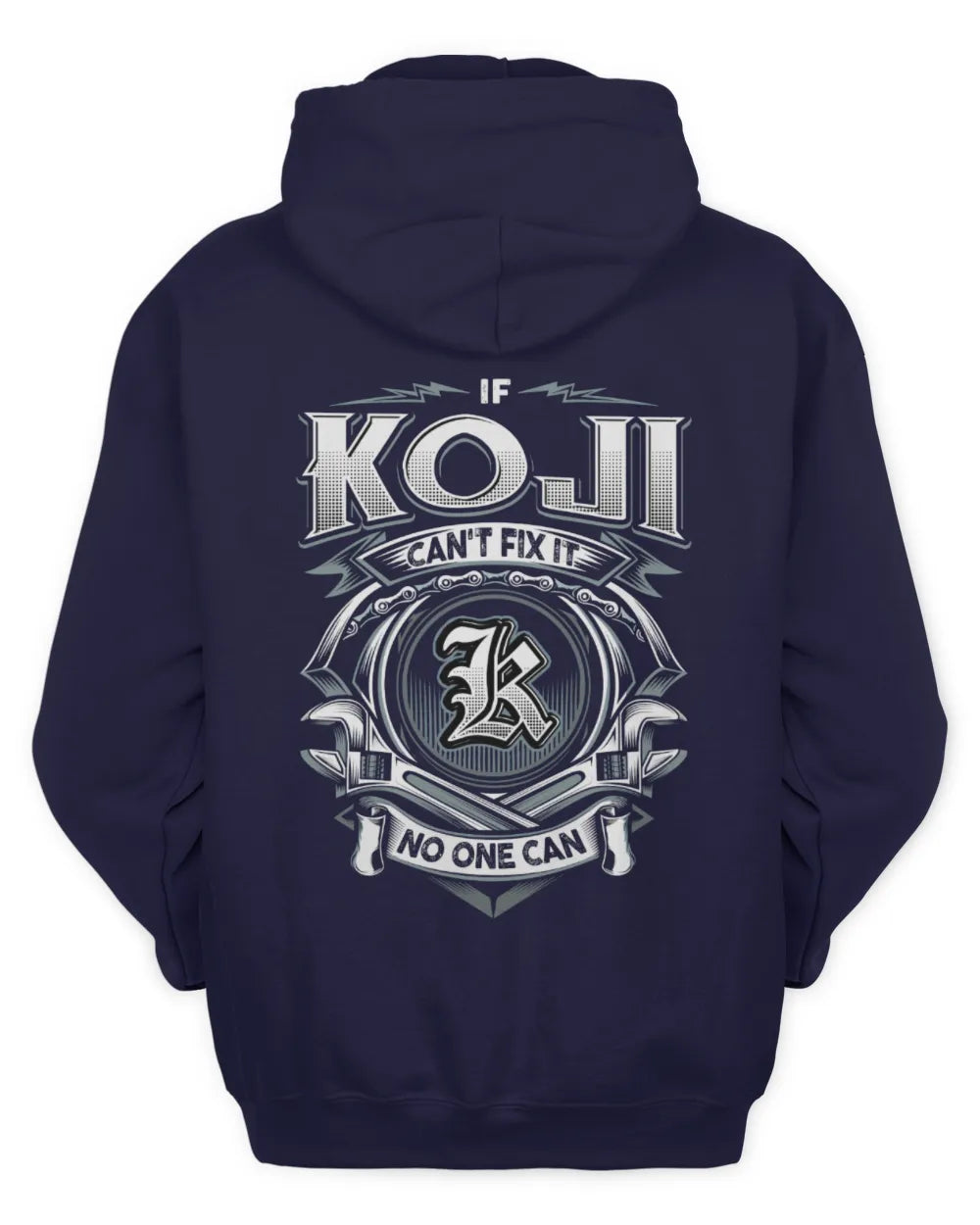 KOJI AP81-K4-626 - Personalized Ahmed Quote Apparel “If Ahmed Can't Fix It, No One Can” - Unisex Hoodie - Navy
