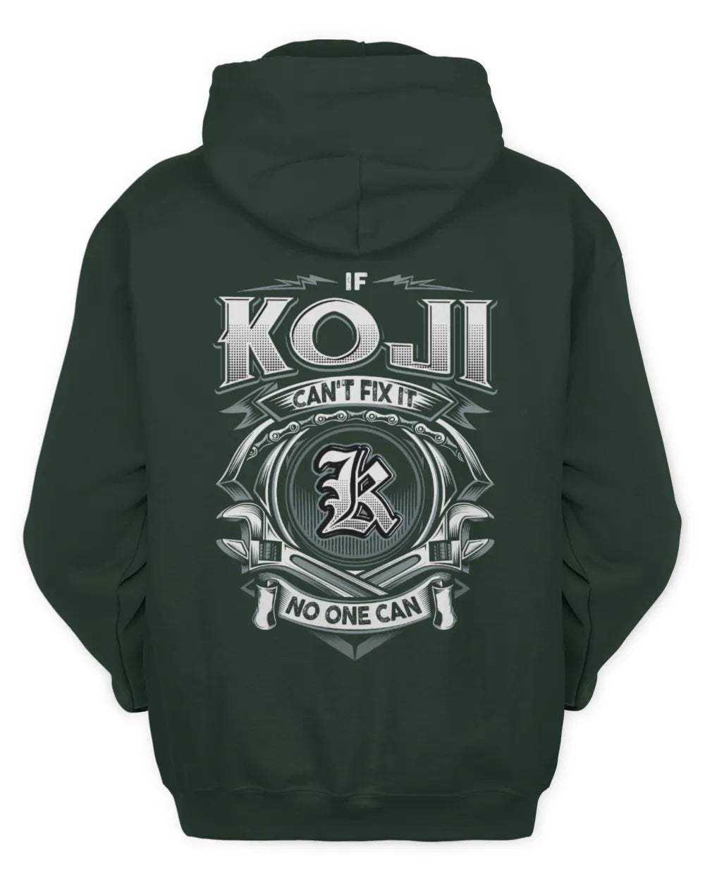 KOJI AP81-K4-626 - Personalized Ahmed Quote Apparel “If Ahmed Can't Fix It, No One Can” - Unisex Hoodie - Forest Green