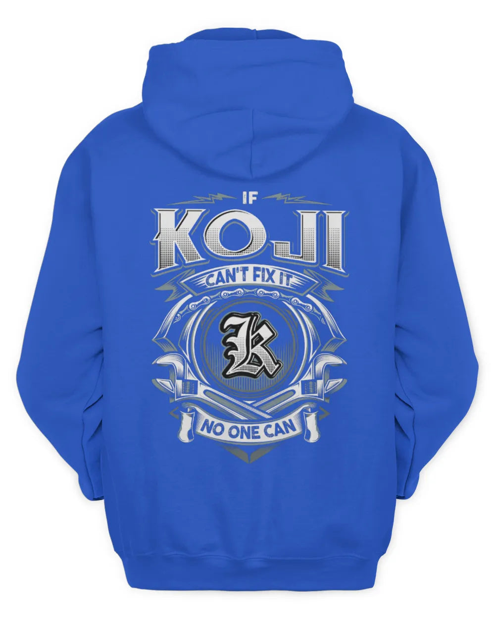 KOJI AP81-K4-626 - Personalized Ahmed Quote Apparel “If Ahmed Can't Fix It, No One Can” - Unisex Hoodie - Royal