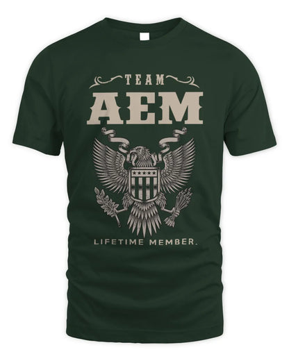 AEM TP06-K82 – Personalized Classic Style Apparel “Team NAME Lifetime Member” - Unisex Standard T-Shirt - Forest Green