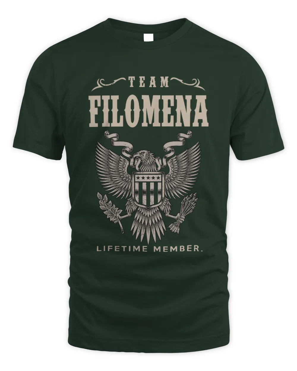 FILOMENA TP06-K82 – Personalized Classic Style Apparel “Team NAME Lifetime Member” - Unisex Standard T-Shirt - Forest Green