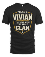 VIVIAN NT1-K008 Cross A/An NAME, You Deal With the Whole Clan | Personalized Vintage T-Shirt - Unisex Standard T-Shirt - Black