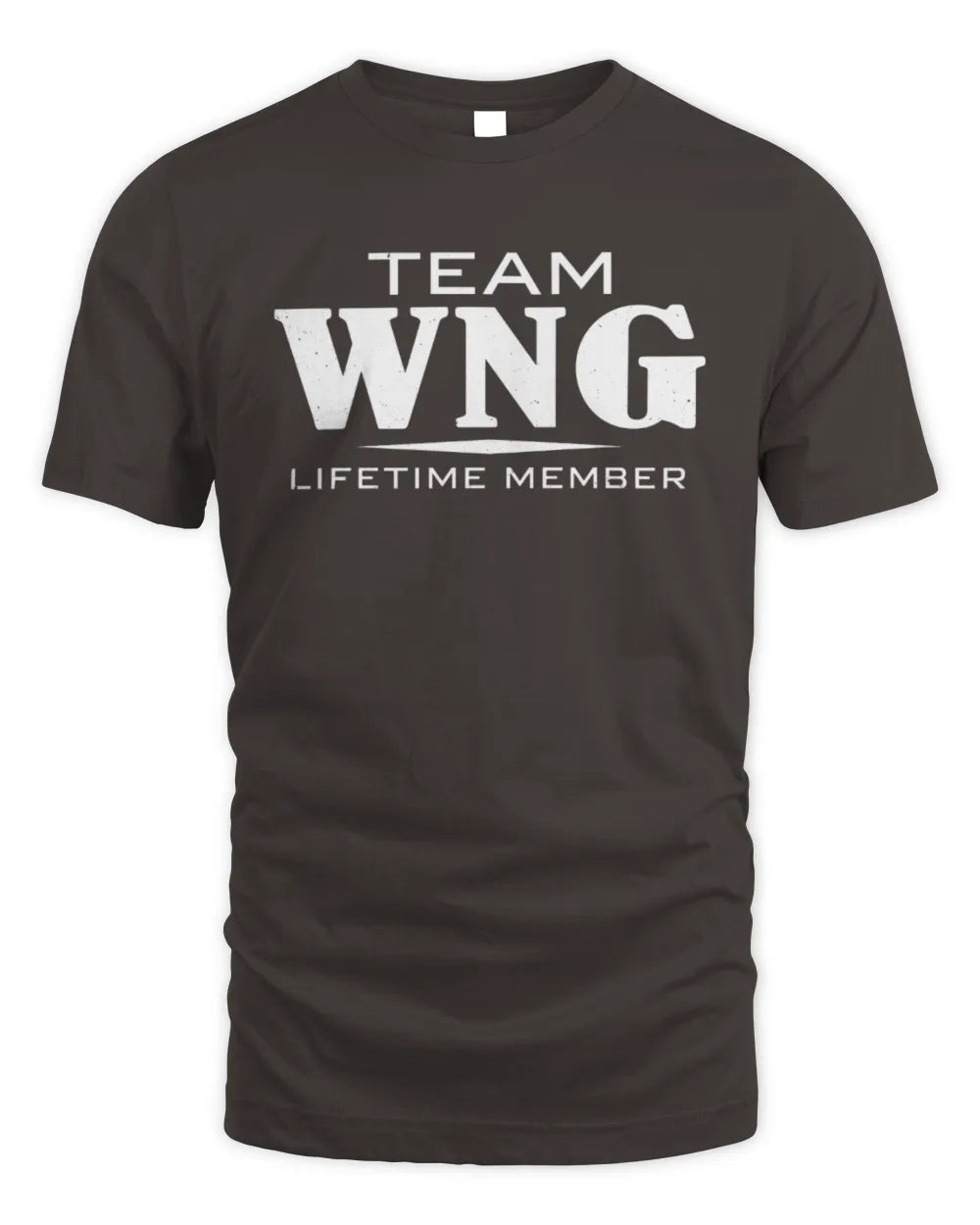 WNG BL62-K4-128 - Personalized “Team NAME Lifetime Member” - Unisex Standard T-Shirt - Dark Chocolate