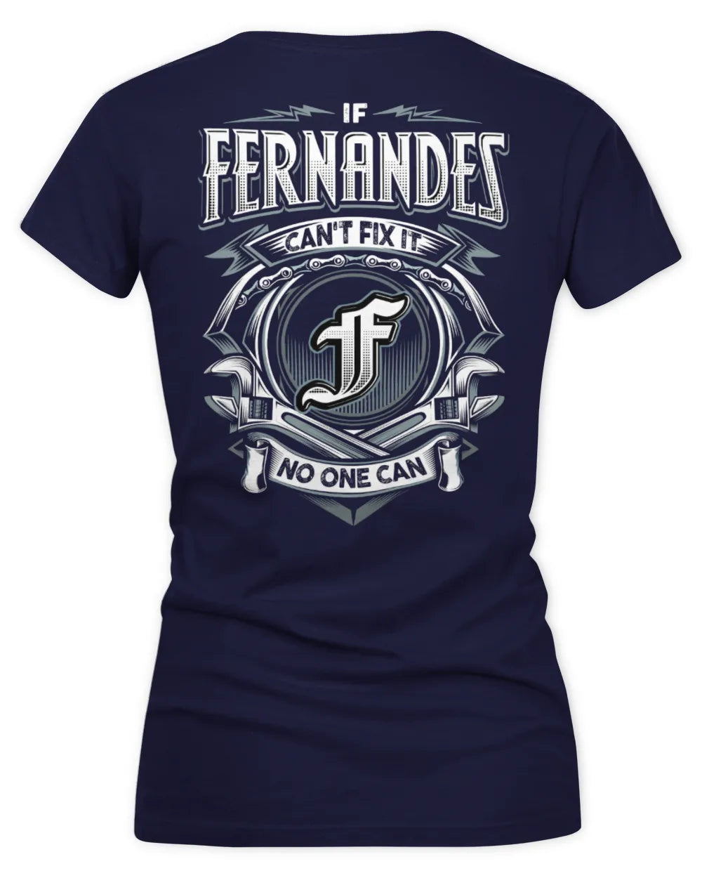 FERNANDES AP81-K4-626 - Personalized Ahmed Quote Apparel “If Ahmed Can't Fix It, No One Can” - Women's V-Neck T-Shirt - Navy