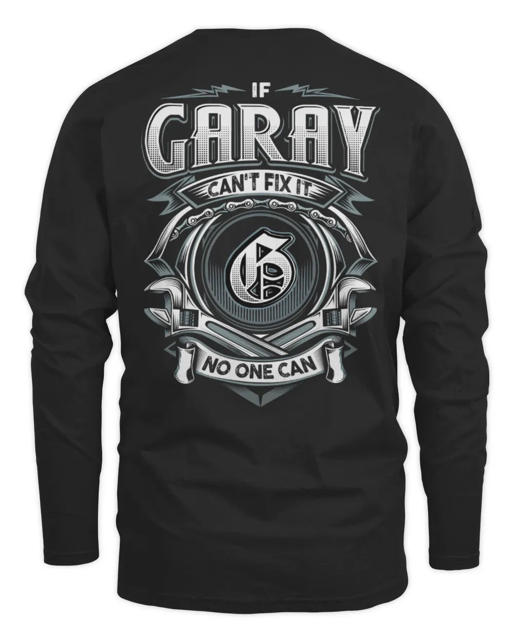 GARAY AP81-K4-626 - Personalized Ahmed Quote Apparel “If Ahmed Can't Fix It, No One Can” - Men's Long Sleeved T-Shirt - Black