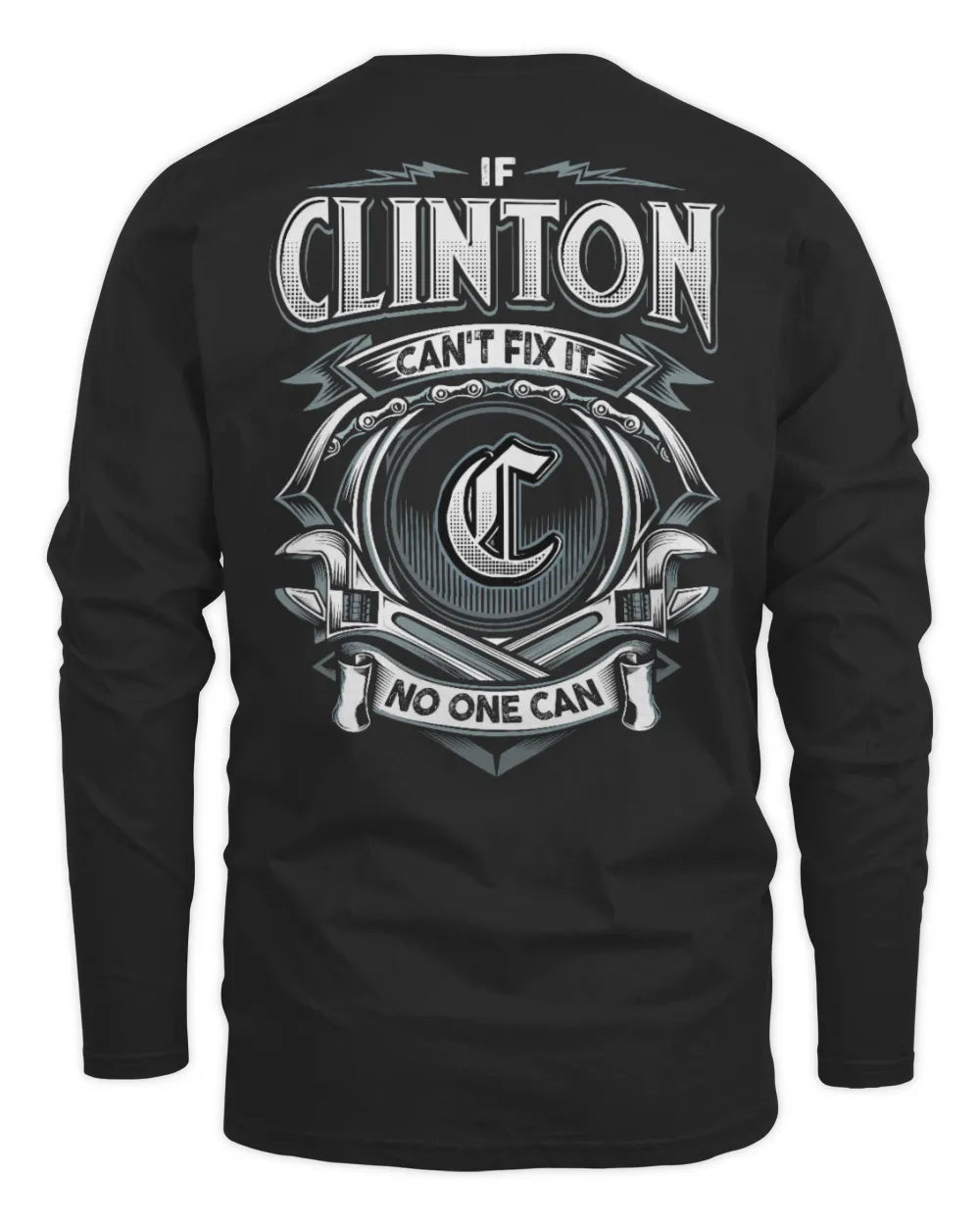 CLINTON AP81-K4-626 - Personalized Ahmed Quote Apparel “If Ahmed Can't Fix It, No One Can” - Men's Long Sleeved T-Shirt - Black