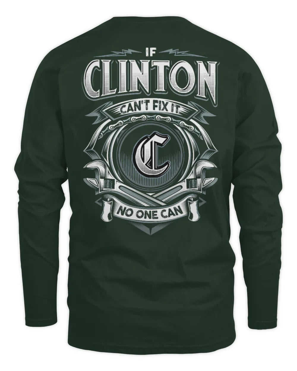 CLINTON AP81-K4-626 - Personalized Ahmed Quote Apparel “If Ahmed Can't Fix It, No One Can” - Men's Long Sleeved T-Shirt - Forest Green
