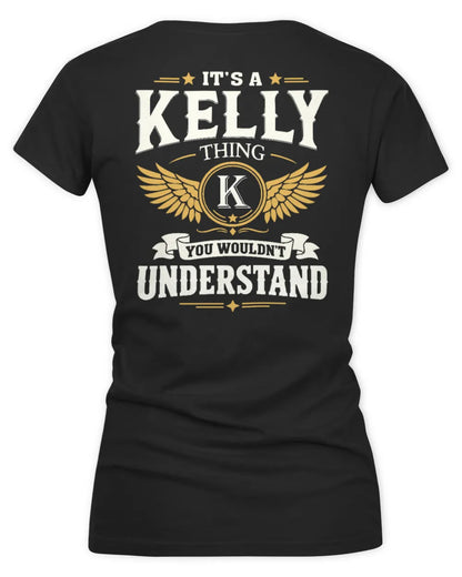 KELLY KT06-M008 It’s a [NAME] Thing – You Wouldn’t Understand | Personalized Vintage T-Shirt - Women's V-Neck T-Shirt - Black