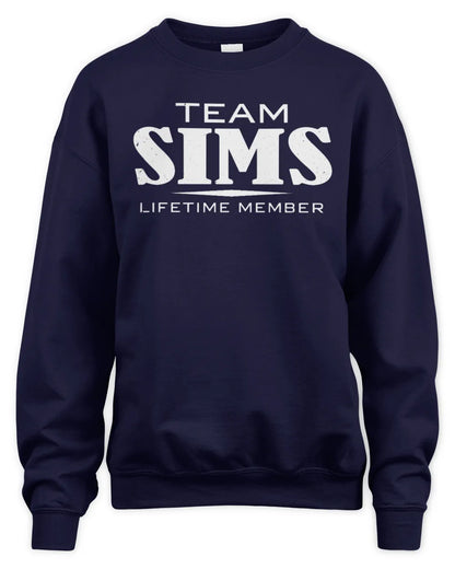 SIMS BL62-K4-128 - Personalized “Team NAME Lifetime Member” - Unisex Sweatshirt - Navy