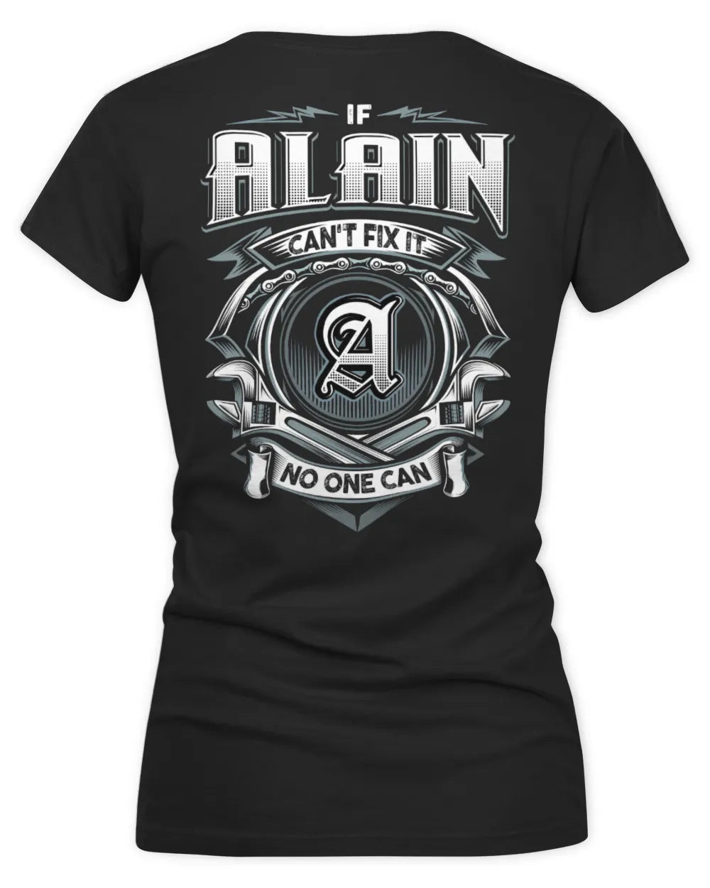 ALAIN AP81-K4-626 - Personalized Ahmed Quote Apparel “If Ahmed Can't Fix It, No One Can” - Women's V-Neck T-Shirt - Black