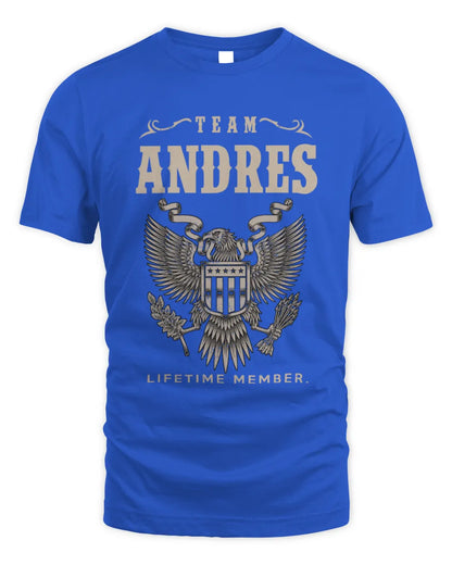 ANDRES TP06-K82 – Personalized Classic Style Apparel “Team NAME Lifetime Member” - Unisex Standard T-Shirt - Royal