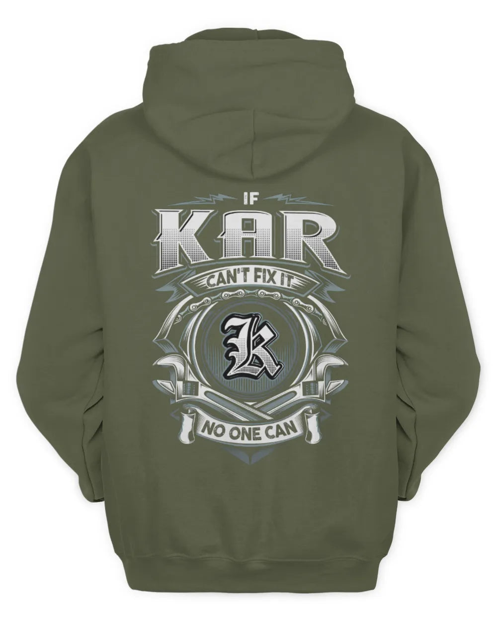 KAR AP81-K4-626 - Personalized Ahmed Quote Apparel “If Ahmed Can't Fix It, No One Can” - Unisex Hoodie - Military Green