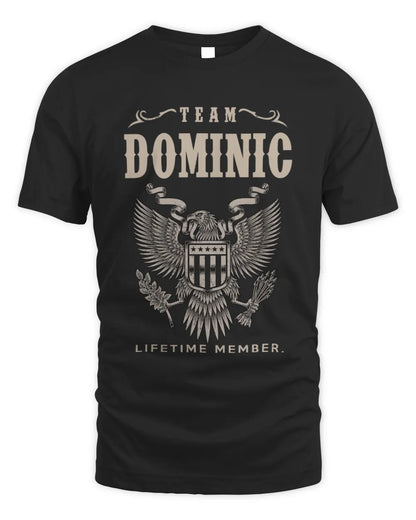 DOMINIC TP06-K82 – Personalized Classic Style Apparel “Team NAME Lifetime Member” - Unisex Standard T-Shirt - Black