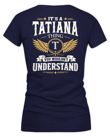 TATIANA KT06-M008 It’s a [NAME] Thing – You Wouldn’t Understand | Personalized Vintage T-Shirt - Women's V-Neck T-Shirt - Navy