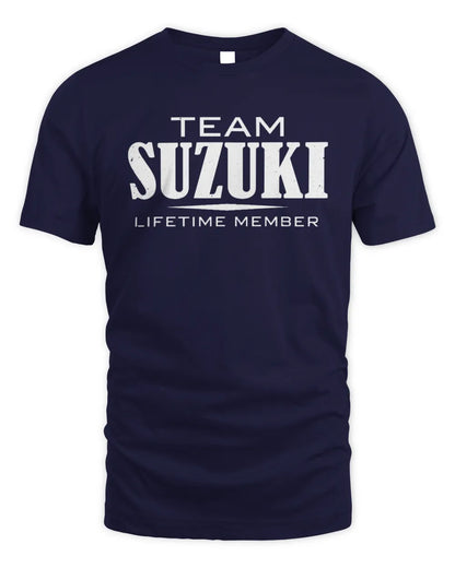 SUZUKI BL62-K4-128 - Personalized “Team NAME Lifetime Member” - Unisex Standard T-Shirt - Navy
