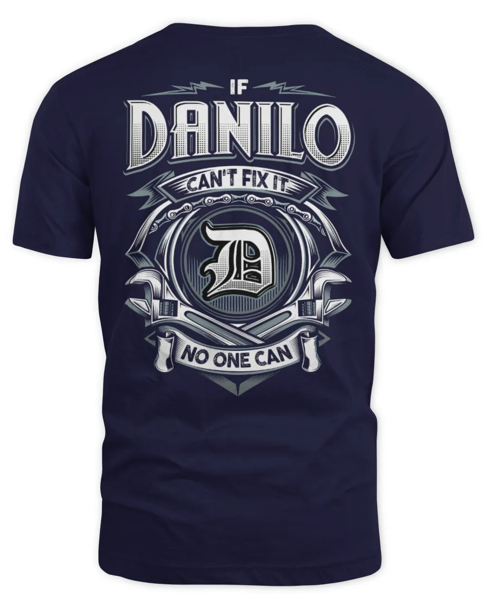 DANILO AP81-K4-626 - Personalized Ahmed Quote Apparel “If Ahmed Can't Fix It, No One Can” - Unisex Standard T-Shirt - Navy
