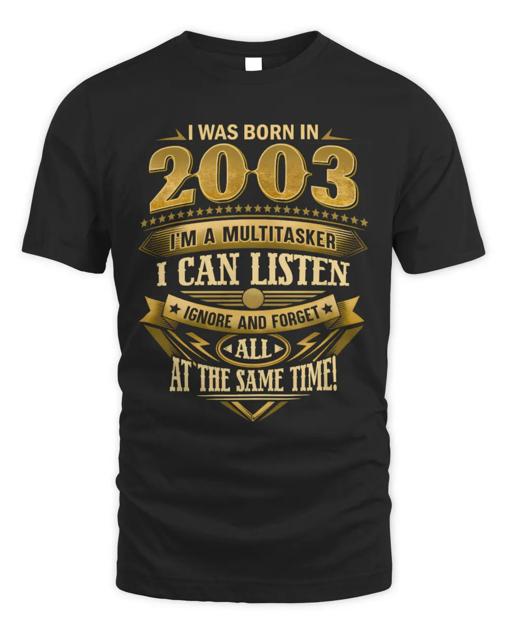 2003 HH89-K2 – Funny Birth Year Multitasker Quote T-Shirt - Unisex Standard T-Shirt - Black