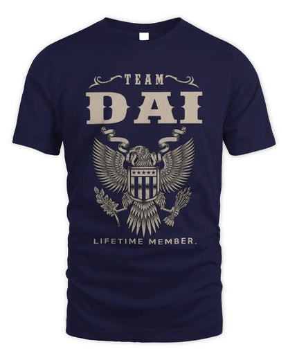 DAI TP06-K82 – Personalized Classic Style Apparel “Team NAME Lifetime Member” - Unisex Standard T-Shirt - Navy