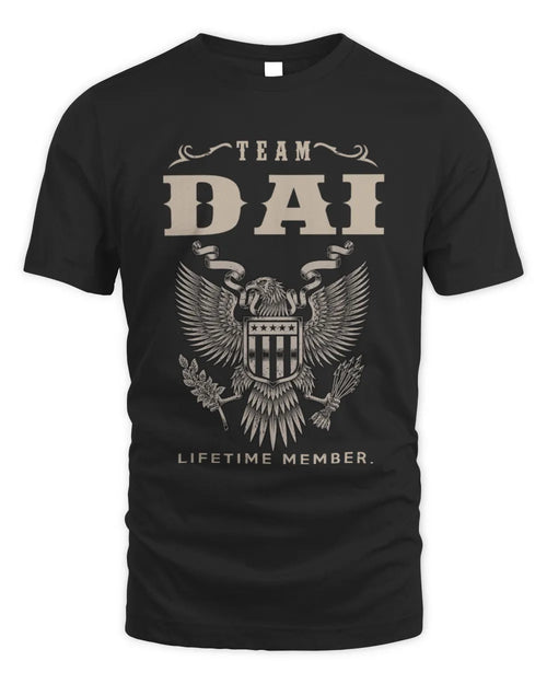 DAI TP06-K82 – Personalized Classic Style Apparel “Team NAME Lifetime Member” - Unisex Standard T-Shirt - Black