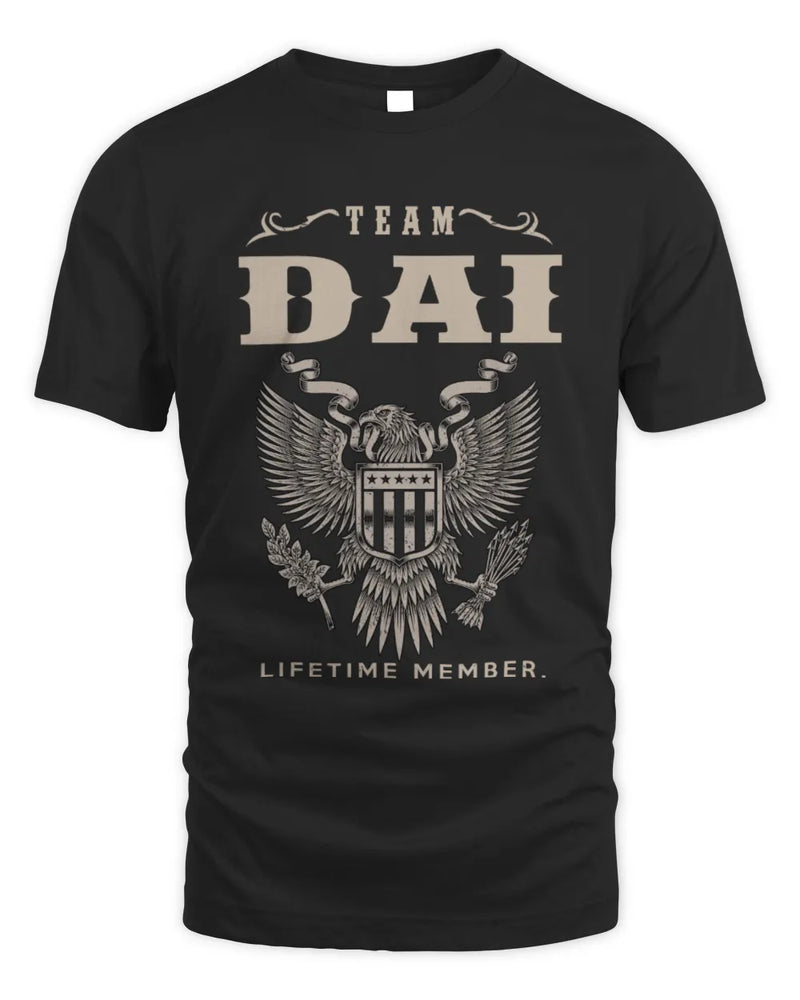 DAI TP06-K82 – Personalized Classic Style Apparel “Team NAME Lifetime Member” - Unisex Standard T-Shirt - Black