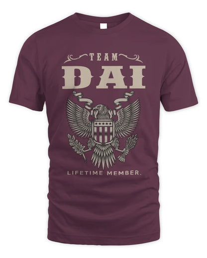 DAI TP06-K82 – Personalized Classic Style Apparel “Team NAME Lifetime Member” - Unisex Standard T-Shirt - Maroon