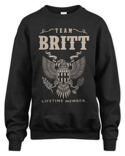 BRITT TP06-K82 – Personalized Classic Style Apparel “Team NAME Lifetime Member” - Unisex Sweatshirt - Black